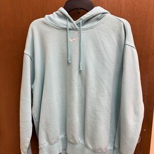Women’s Nike Phoenix Oversized Pullover Hoodie Aqua Blue Size Small